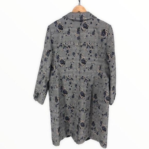 Calvin Klein Boyfriend Houndstooth Floral Long Button Jacket Dress size 18W - Picture 11 of 16